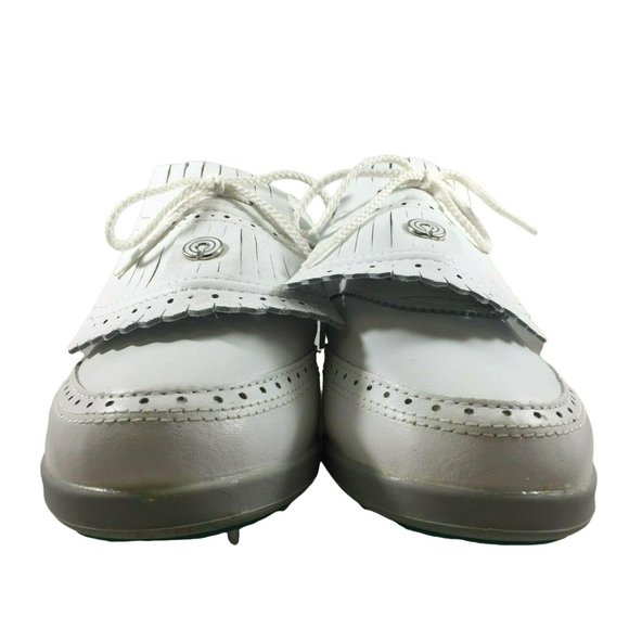 Etonic Golf Shoes ST 8500 Womens 7.5 M Kiltie Fringe White Green Teal - Picture 12 of 12